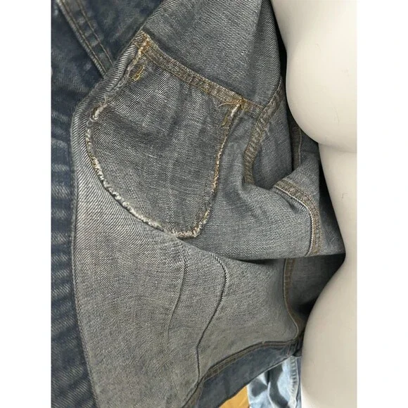 VTG 60s 70s Lee Riders Denim Jean Trucker Jacket PATD 153438 Made in USA Blue
